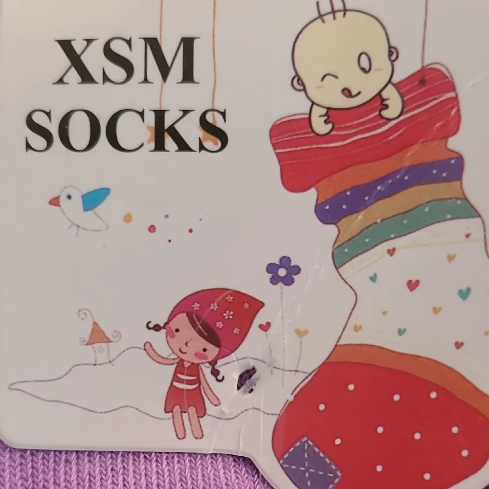 Kids Socks Set - Purple and Gray with Bows